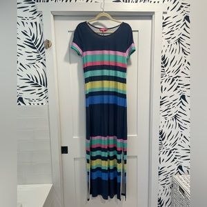 Lilly Pulitzer Tae Maxi Dress Size Large multi Gecko Stripe